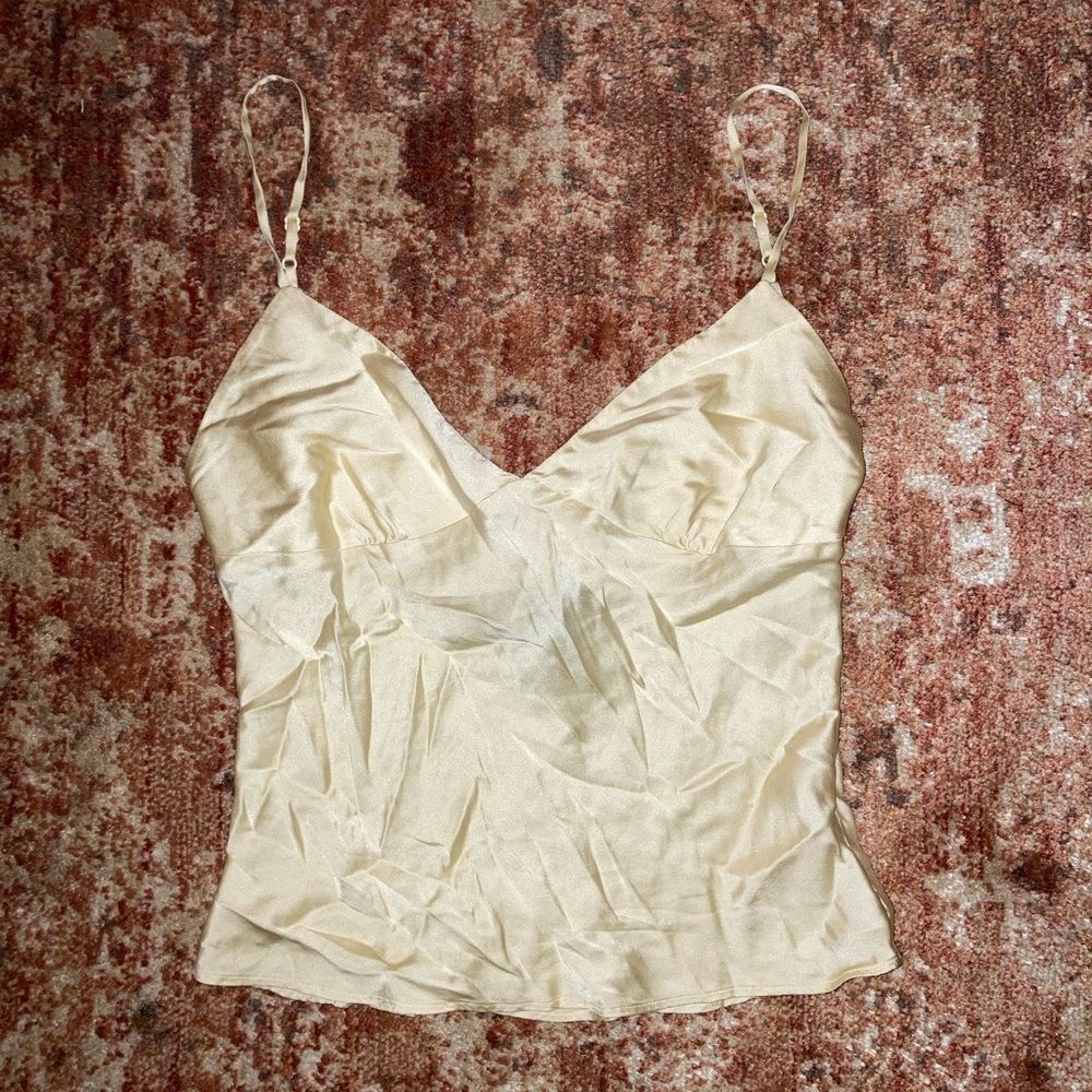 Yellow Gold Silk Tank Top - Picture 2 of 4